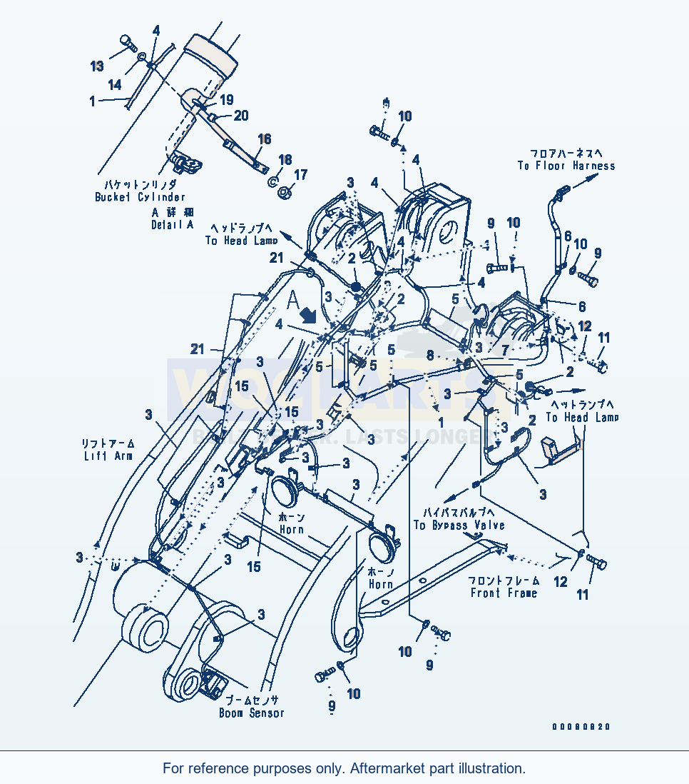 Komatsu WA320PT-5L Front Harness parts diagram