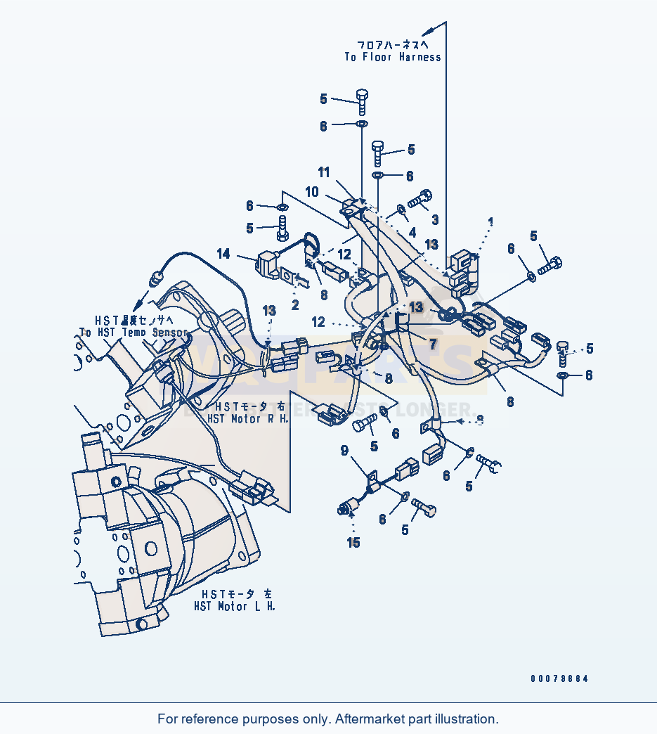 Komatsu WA320PT-5L Rear Harness (Hst Harness) parts diagram