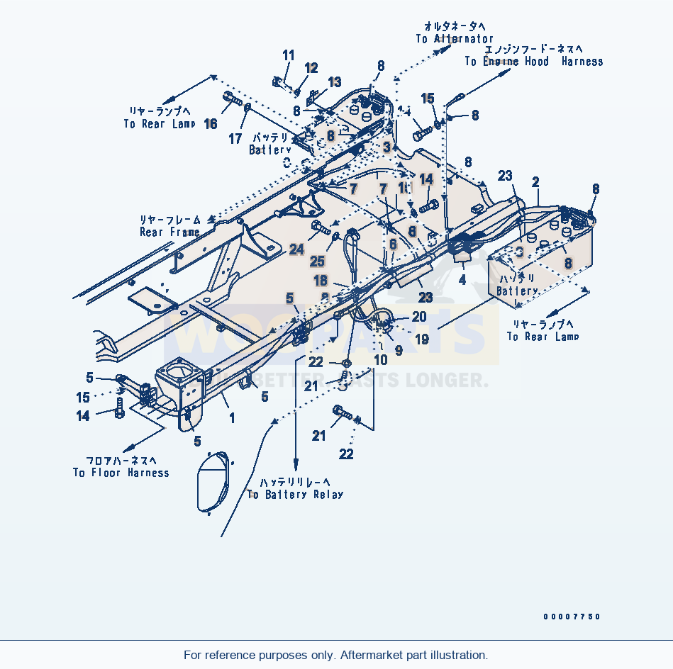 Komatsu WA320PT-5L Rear Harness (Main Harness) parts diagram