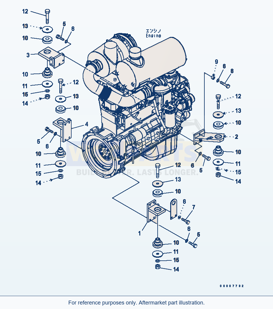 Komatsu WA320PT-5L Engine Mount parts diagram