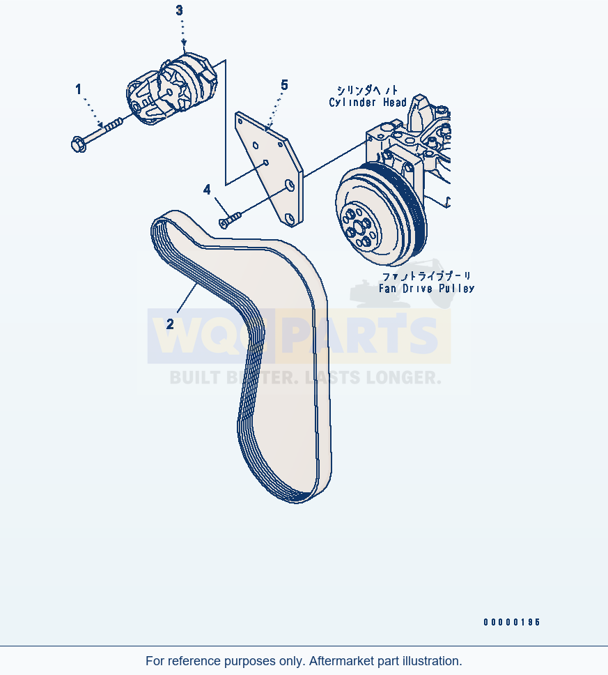 Komatsu WA320PT-5L Alternator Belt Tensioner parts diagram