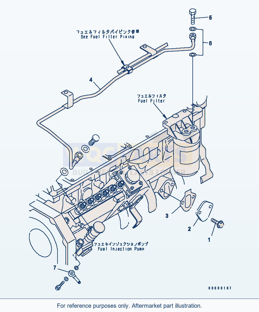 Komatsu WA320PT-5L Cylinder Block Blind Cover And Piping parts diagram