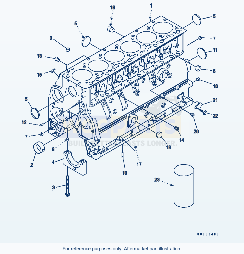 Komatsu WA320PT-5L Cylinder Block parts diagram