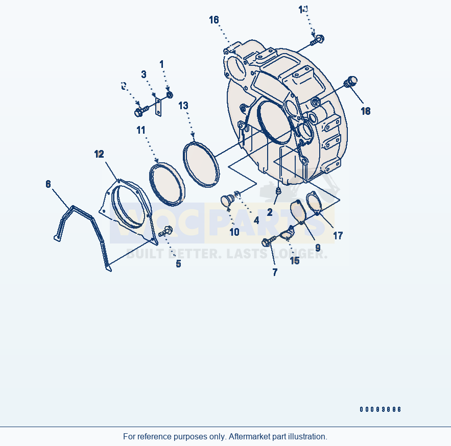 Komatsu WA320PT-5L Flywheel Housing (With Bearing Tool Stopper) parts diagram