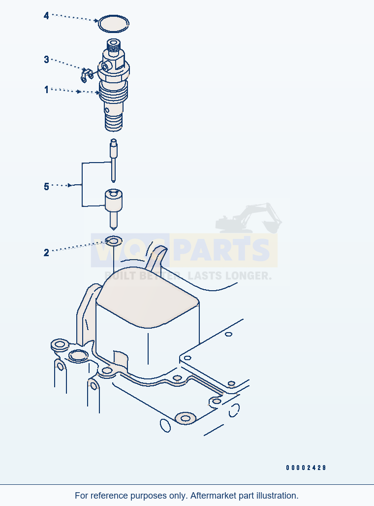 Komatsu WA320PT-5L Fuel Injector parts diagram