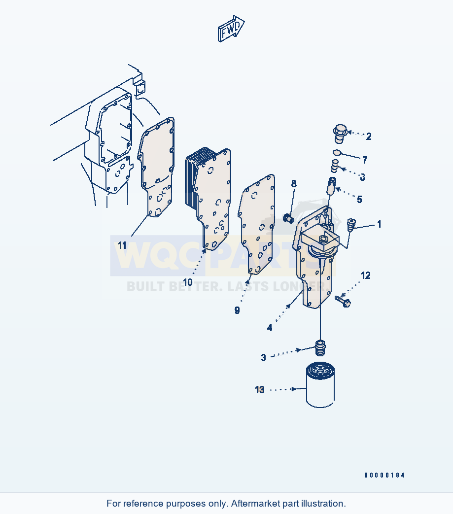 Komatsu WA320PT-5L Lubricating Oil Cooler parts diagram