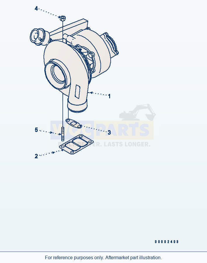 Komatsu WA320PT-5L Turbocharger Mounting parts diagram