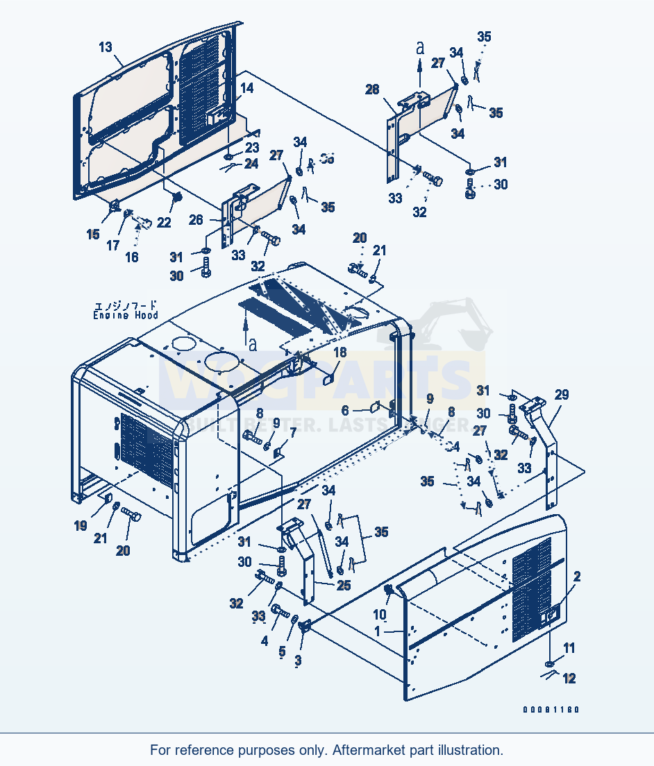 Komatsu WA320PT-5L Hood (Door) (For Full Fender) parts diagram