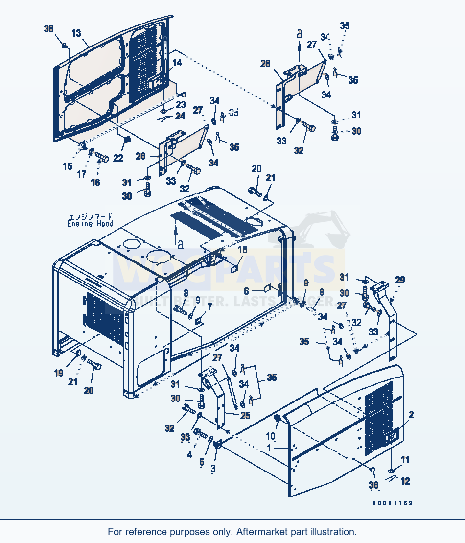 Komatsu WA320PT-5L Hood (Door) parts diagram