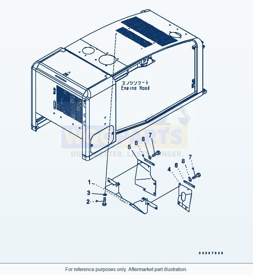 Komatsu WA320PT-5L Hood (Duct Cover) parts diagram