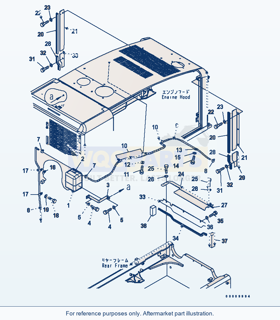 Komatsu WA320PT-5L Hood (Radiator Piping And Baffle Plate) parts diagram