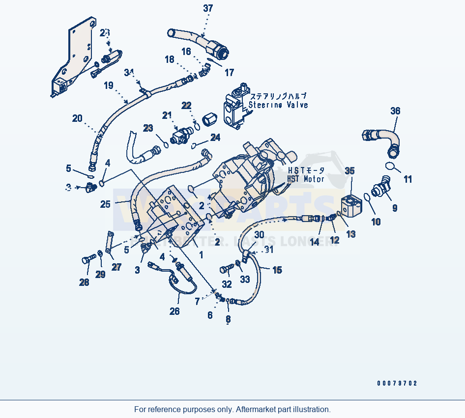 Komatsu WA320PT-5L Auxiliary Steering (Lines And Mounting) parts diagram