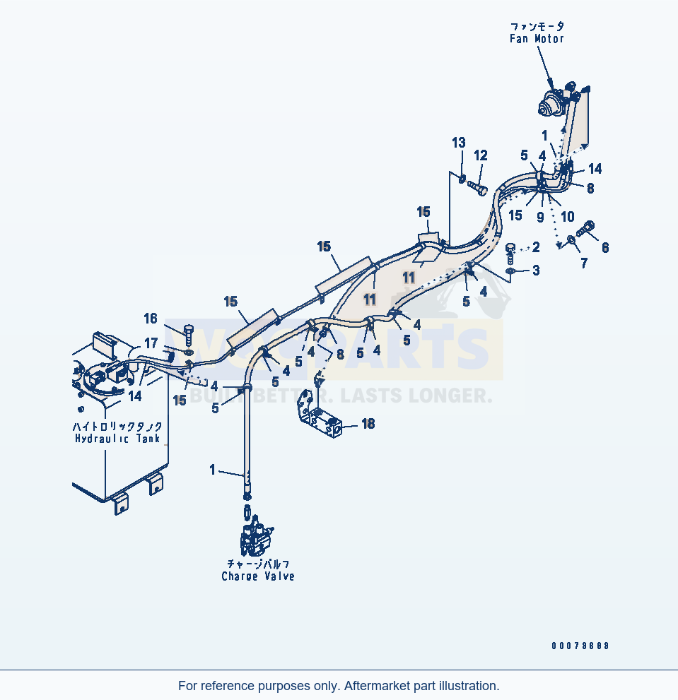 Komatsu WA320PT-5L Fan Drive Piping parts diagram