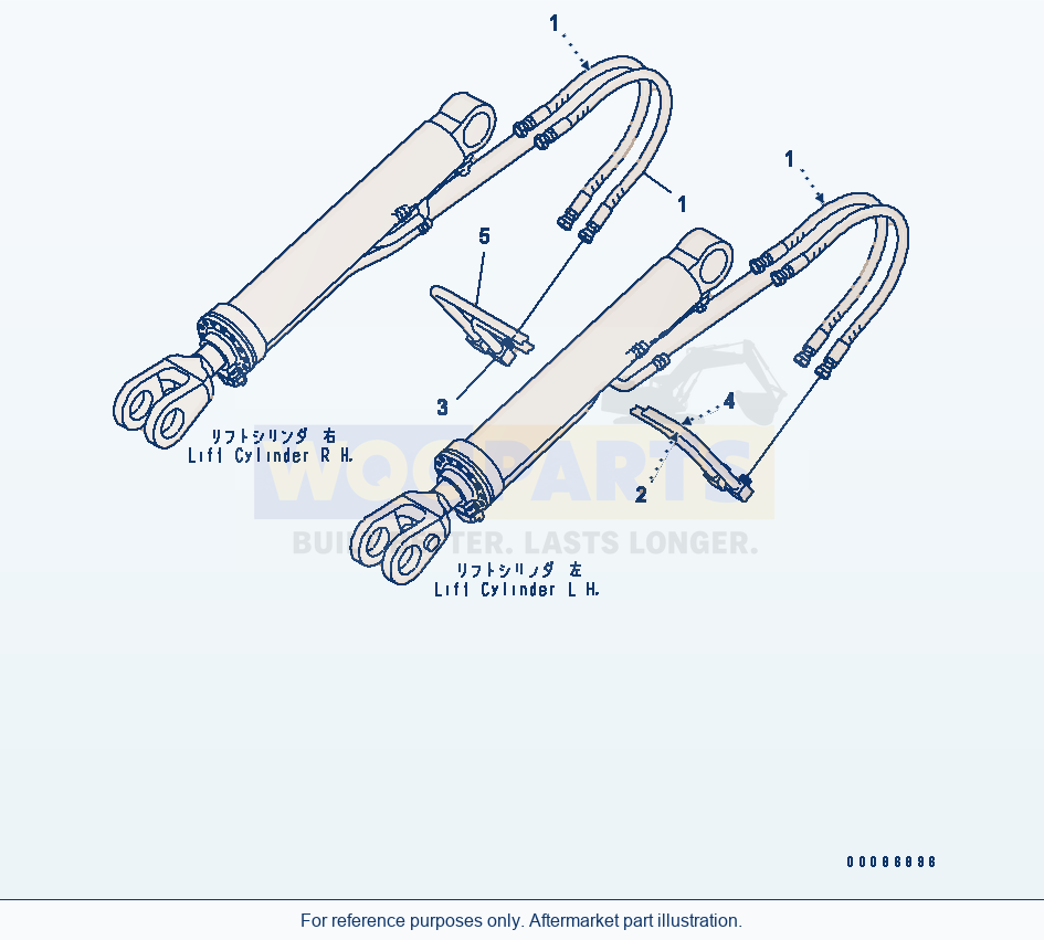 Komatsu WA320PT-5L Hydraulic Piping (Boom Cylinder Hose) parts diagram