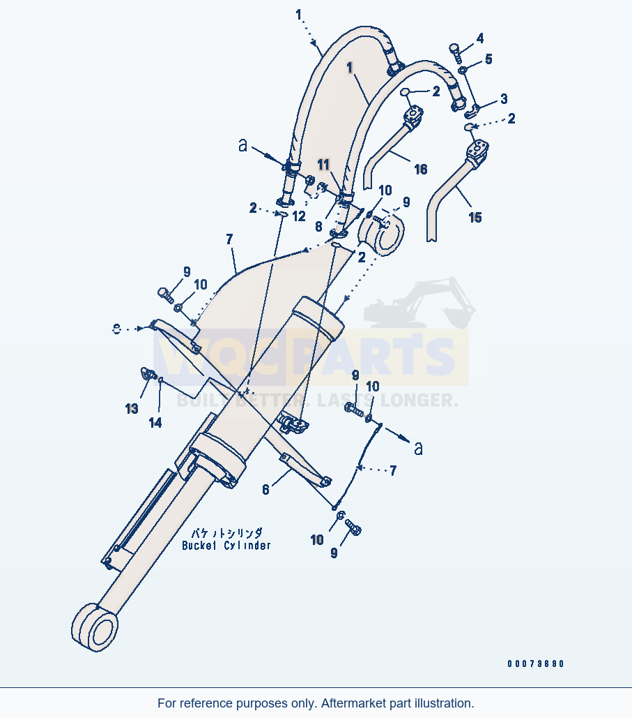 Komatsu WA320PT-5L Hydraulic Piping (Bucket Cylinder Line) parts diagram