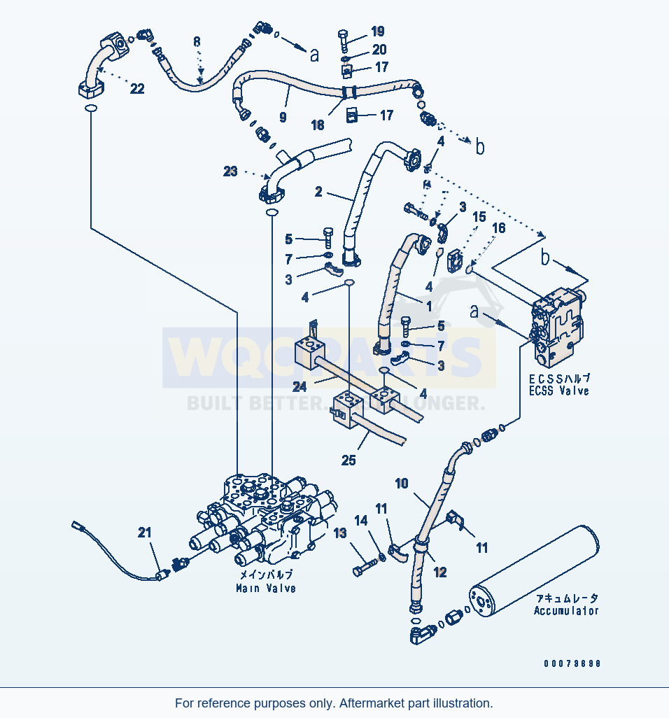 Komatsu WA320PT-5L Hydraulic Piping (E.C.S.S. Piping) parts diagram