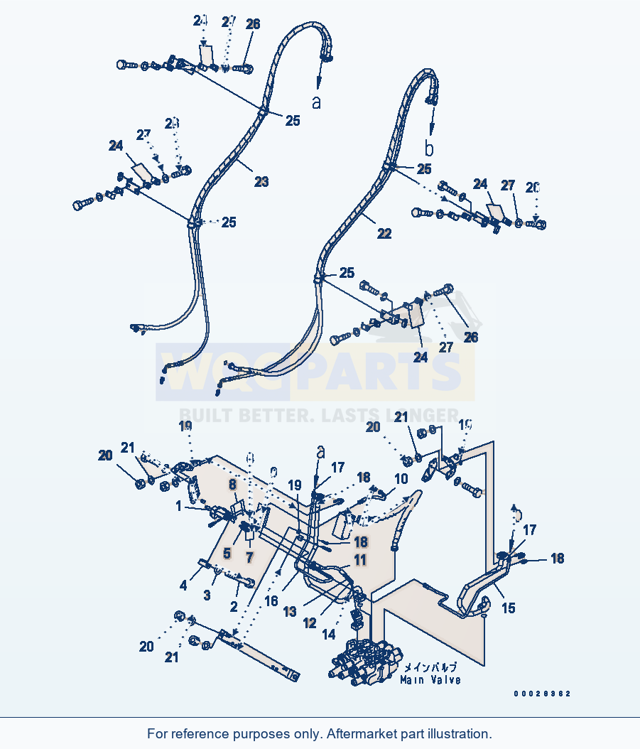 Komatsu WA320PT-5L Hydraulic Piping (Lock Cylinder Line) parts diagram