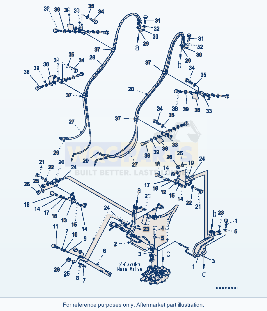 Komatsu WA320PT-5L Hydraulic Piping (Multi Coupler Line) parts diagram