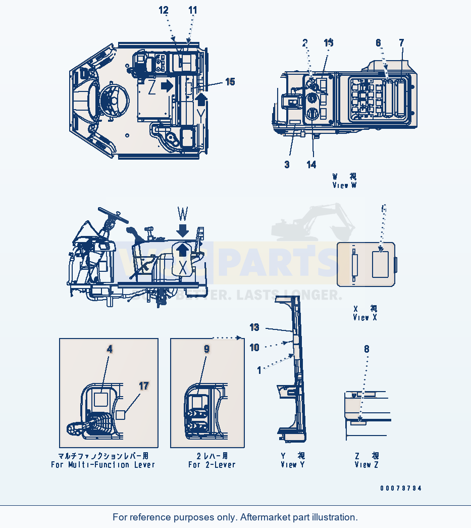 Komatsu WA320PT-5L Floor Decal parts diagram