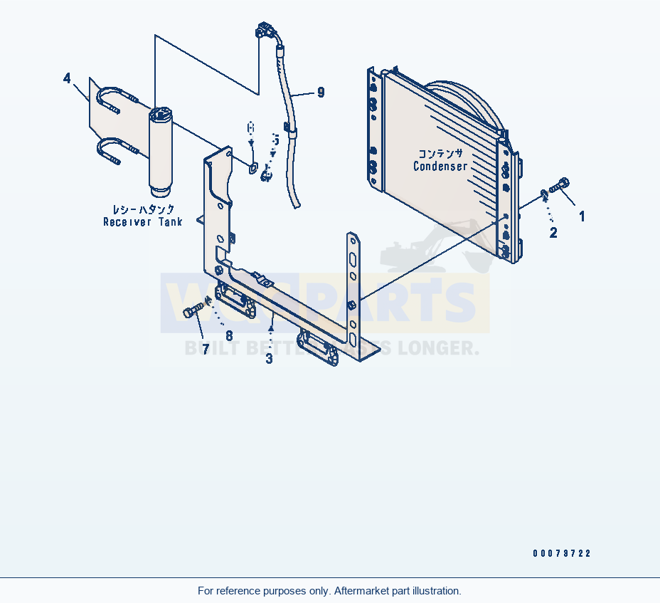 Komatsu WA320PT-5L Air Conditioner (Condenser Mounting) parts diagram