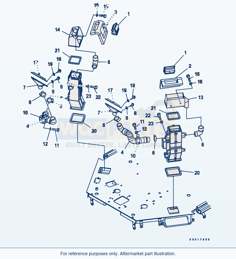 Komatsu WA320PT-5L Air Conditioner (Front Duct) parts diagram