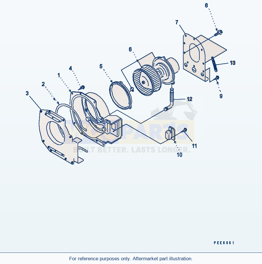 Komatsu WA320PT-5L Air Conditioner Heater (Blower) parts diagram