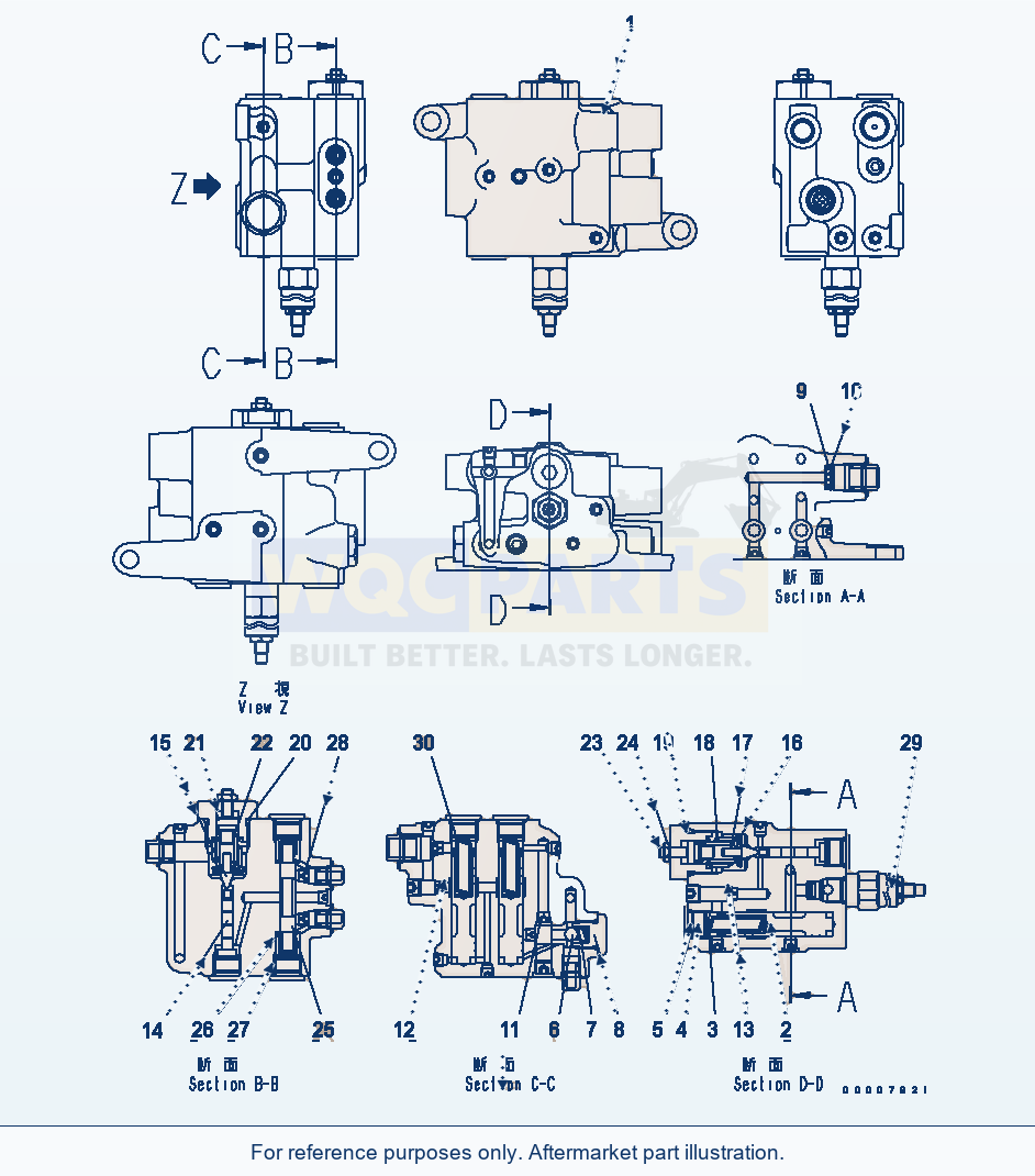 Komatsu WA320PT-5L Charge Valve (Brake) (Inner Parts) parts diagram