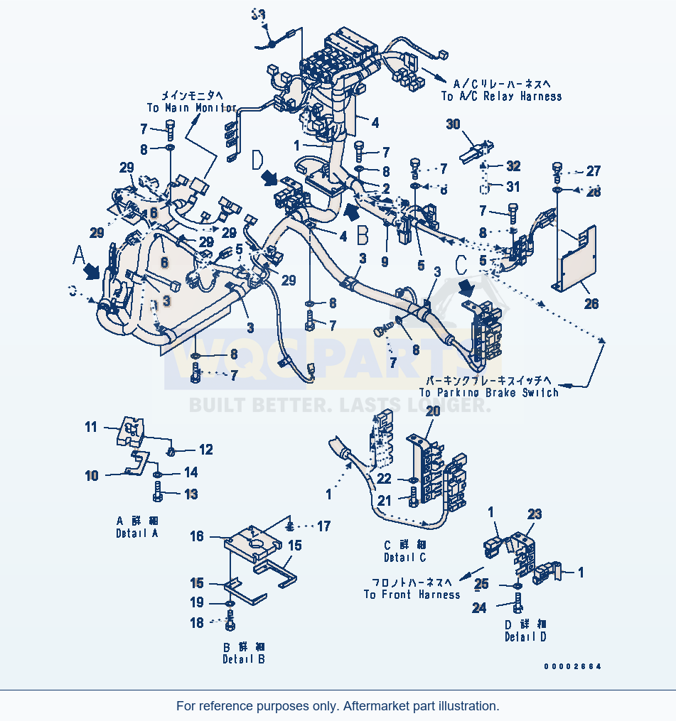 Komatsu WA320PT-5L Floor (Main Harness) parts diagram