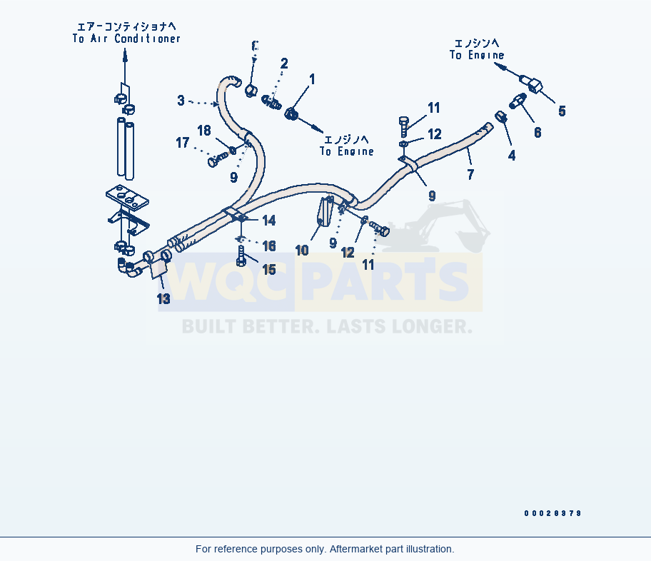 Komatsu WA320PT-5L Heater Piping (To Engine) parts diagram