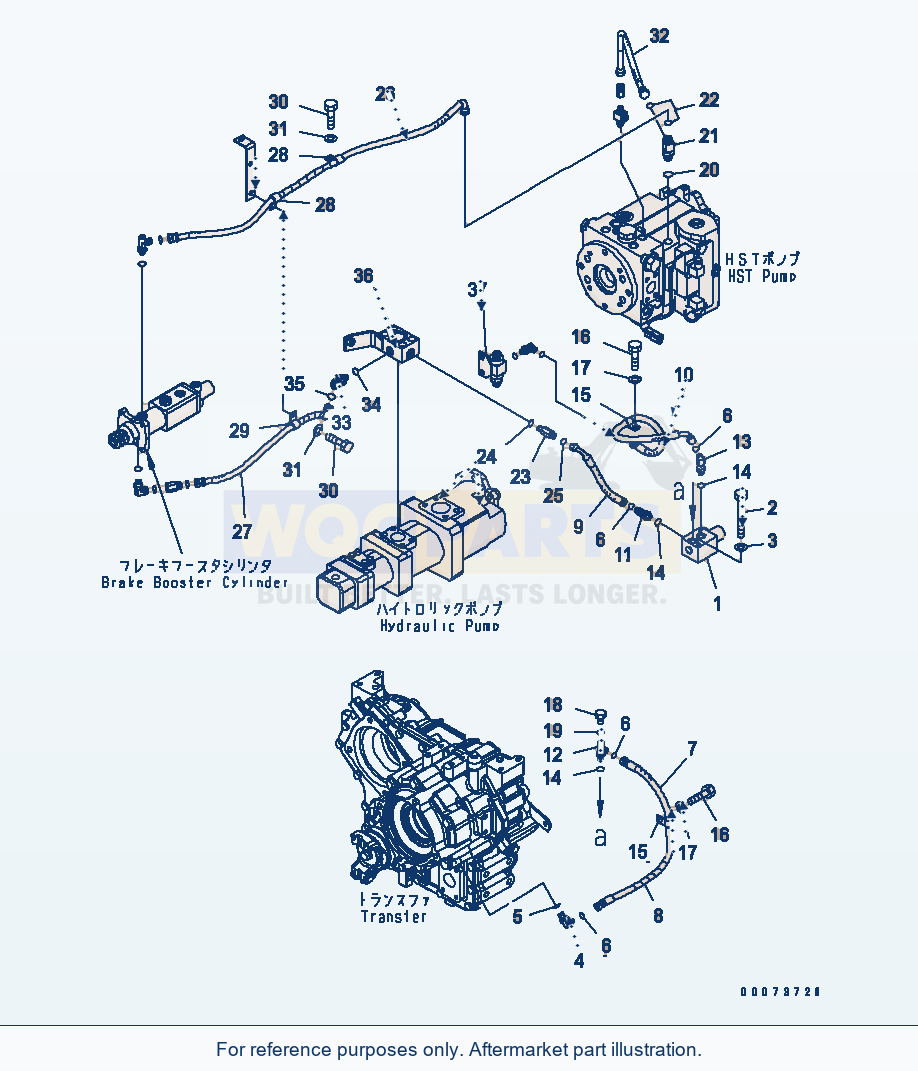 Komatsu WA320PT-5L Inching Control parts diagram