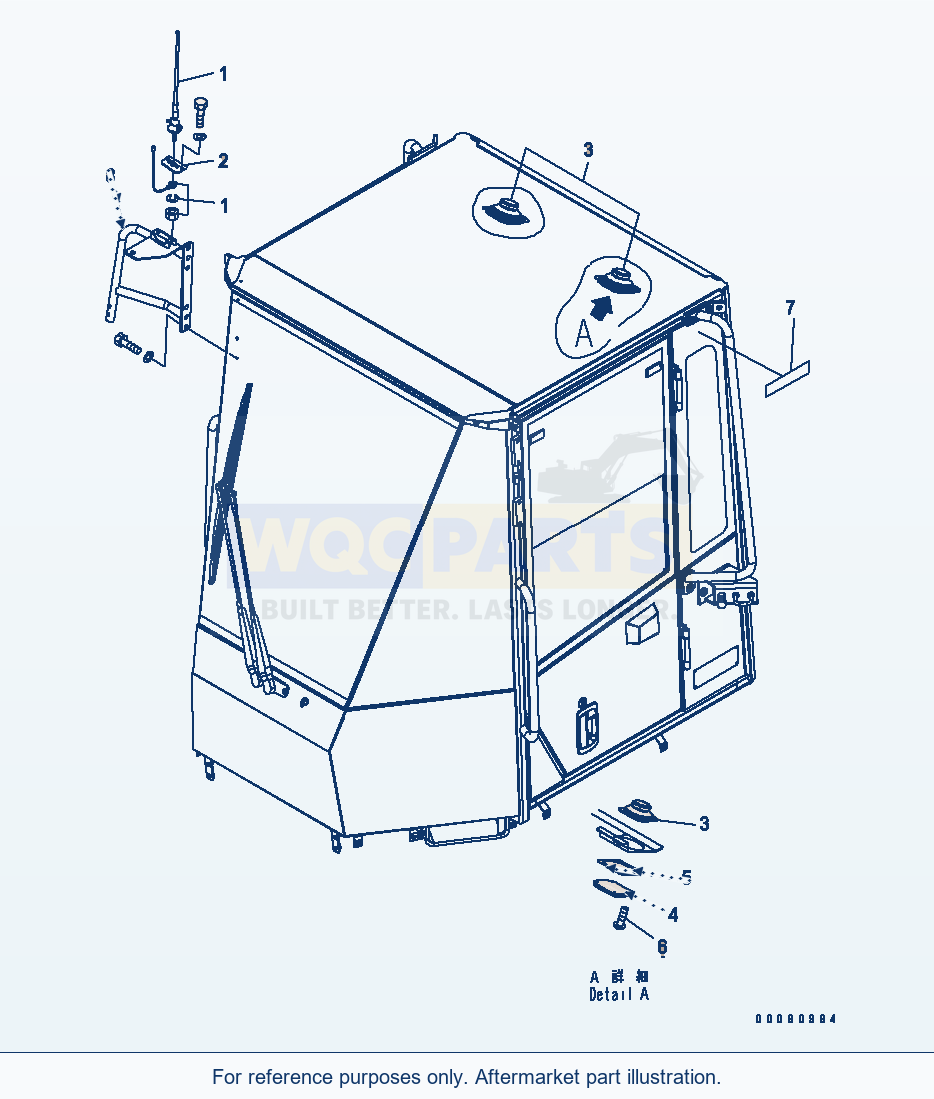 Komatsu WA320PT-5L Rops Cab (Antenna And Speaker) parts diagram