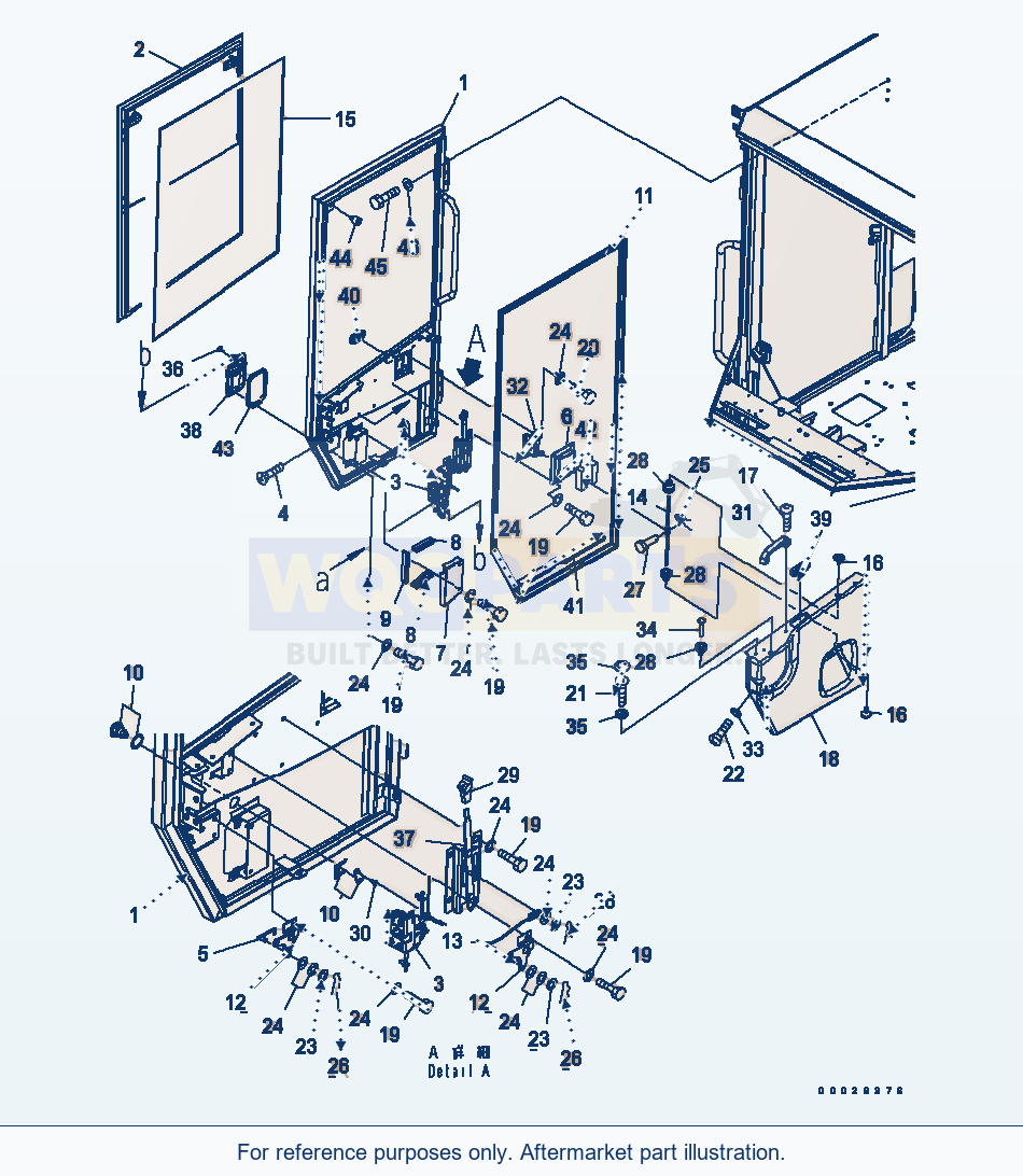 Komatsu WA320PT-5L Rops Cab (Door R.H.) parts diagram