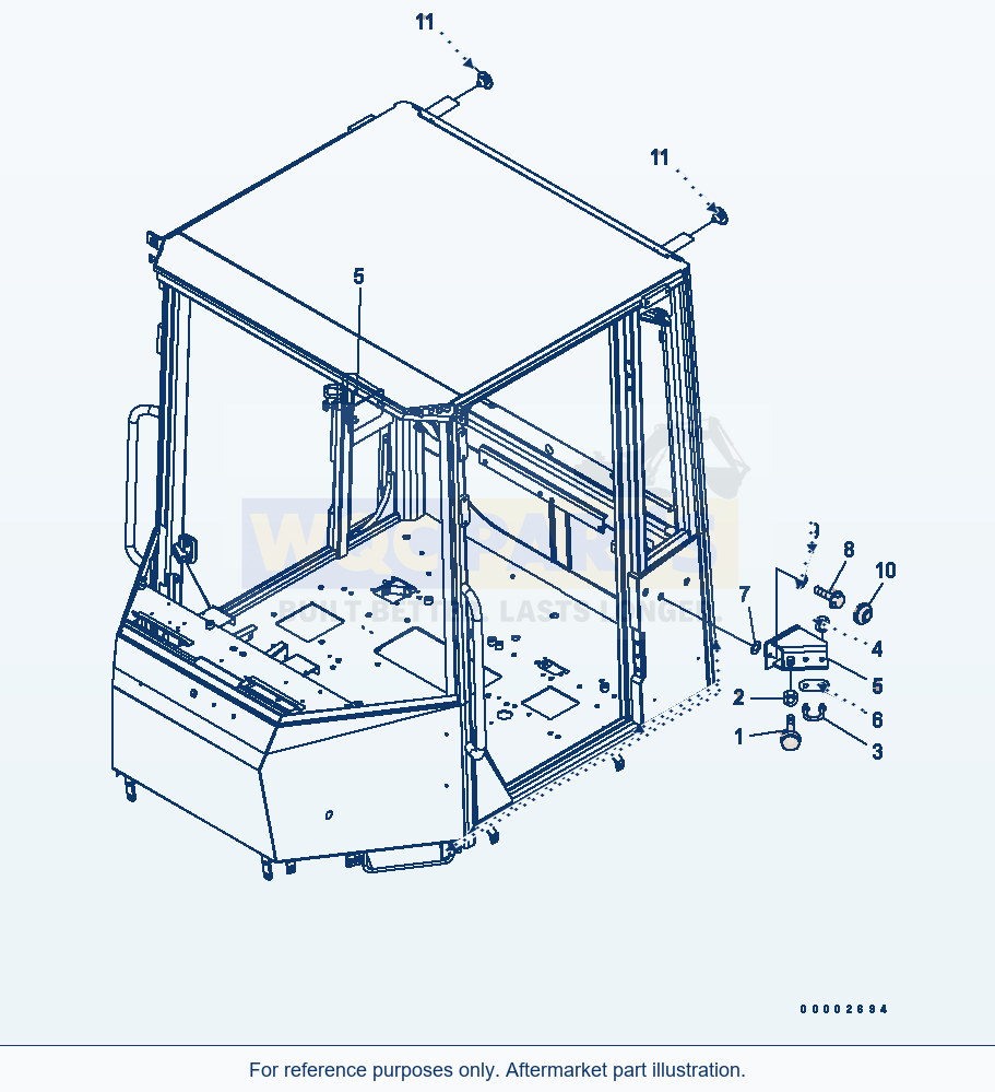 Komatsu WA320PT-5L Rops Cab (Door Stopper) parts diagram