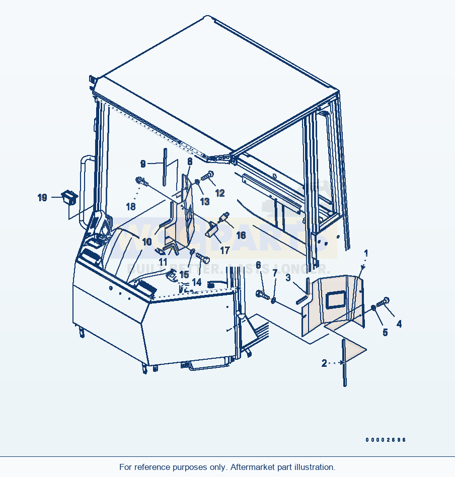 Komatsu WA320PT-5L Rops Cab (Interior Cover) parts diagram