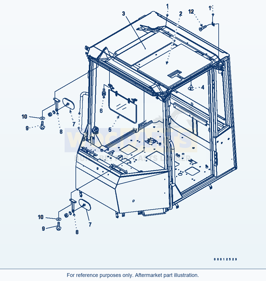 Komatsu WA320PT-5L Rops Cab (Roof Pad) parts diagram