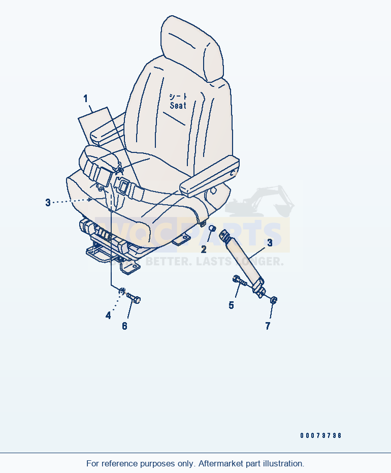 Komatsu WA320PT-5L Seat Belt parts diagram
