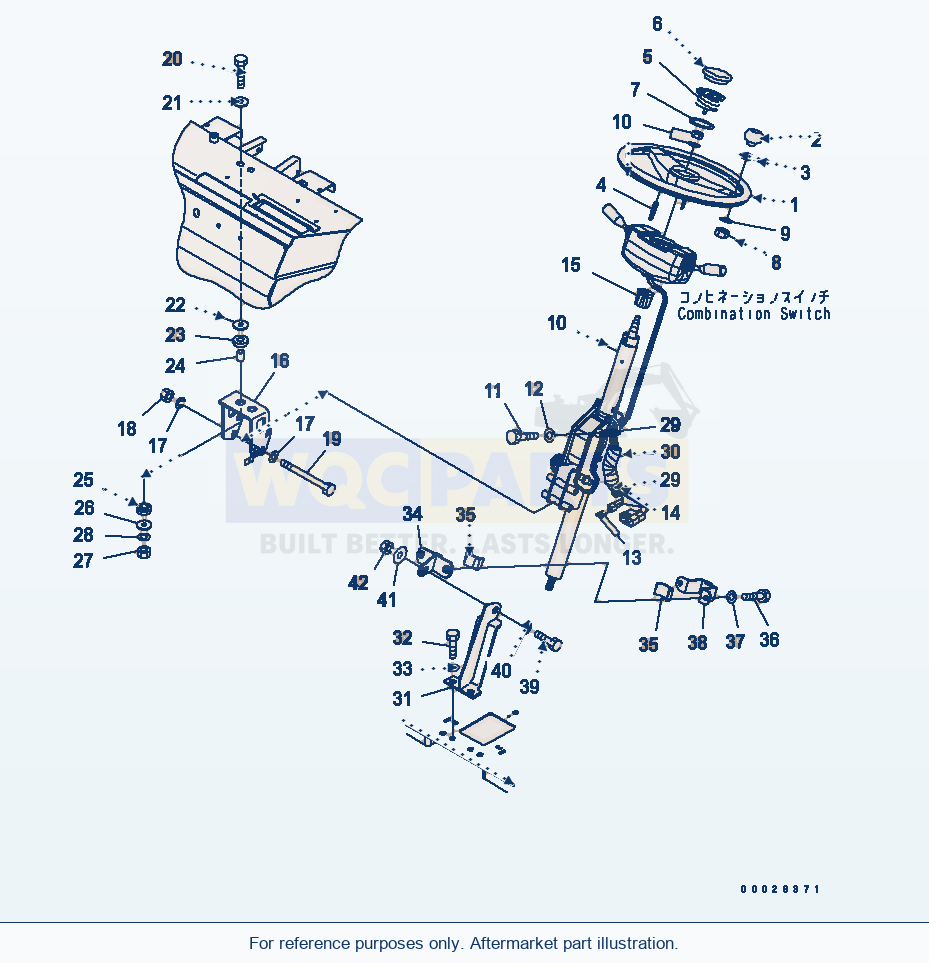 Komatsu WA320PT-5L Steering Wheel And Column parts diagram