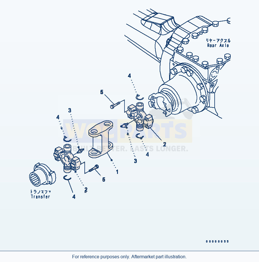 Komatsu WA320PT-5L Drive Shaft (Rear) parts diagram
