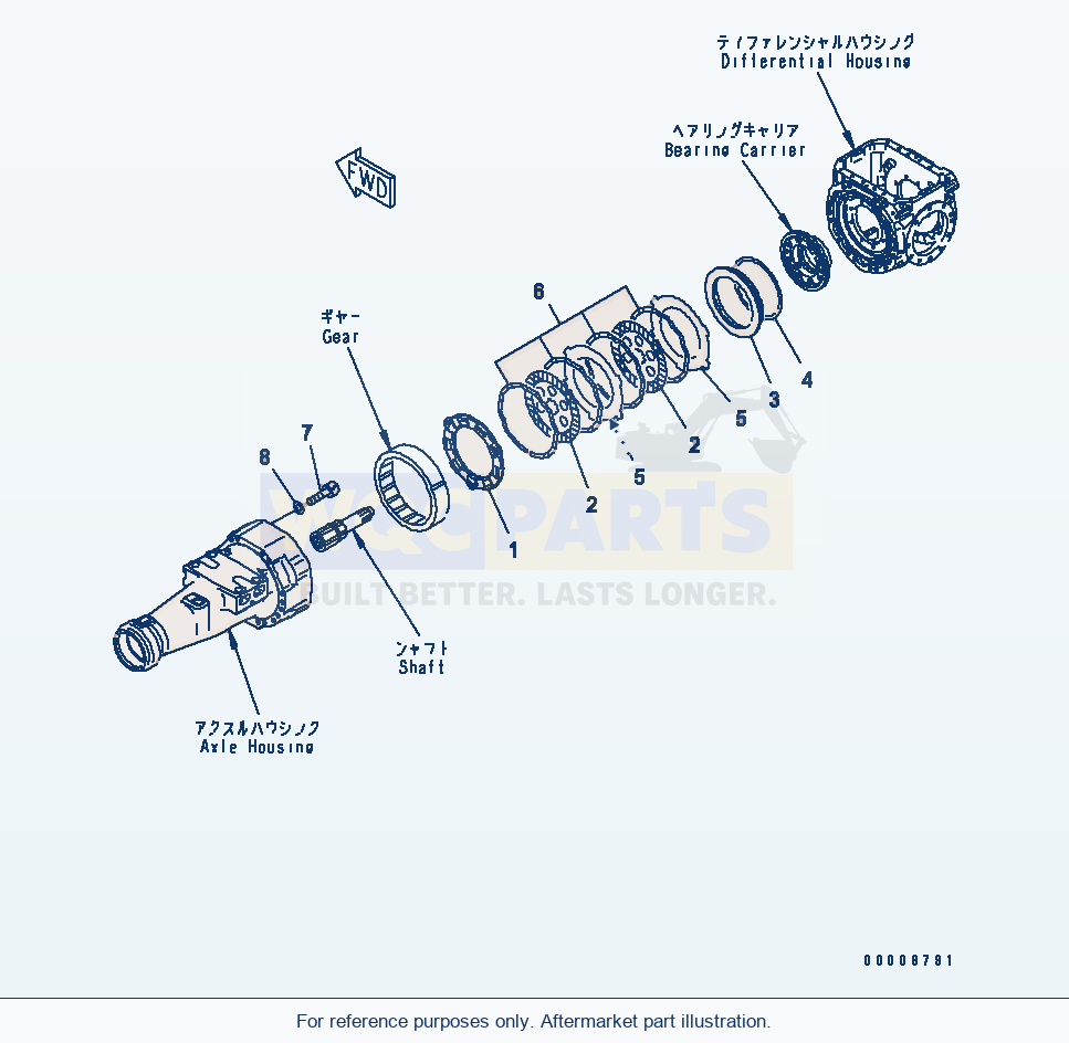 Komatsu WA320PT-5L Front Axle (Brake) parts diagram