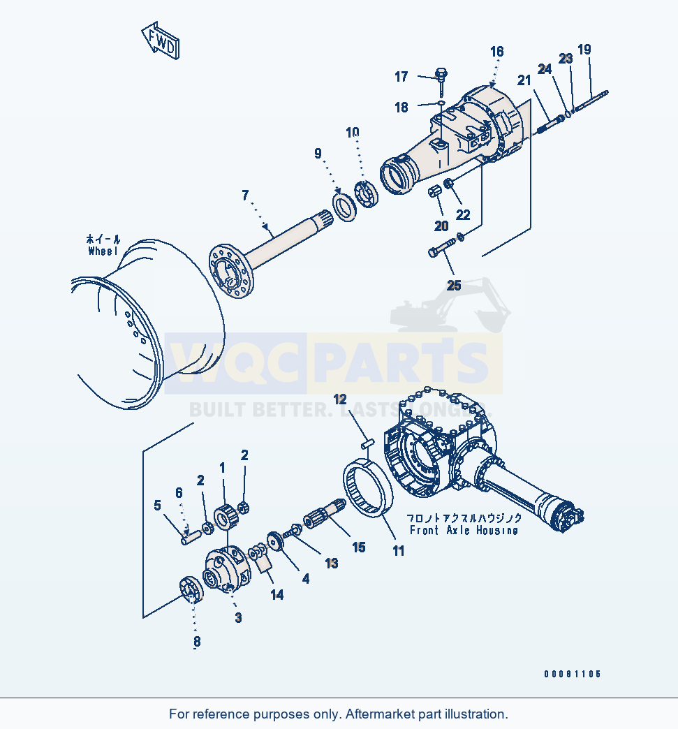Komatsu WA320PT-5L Front Axle (Final Drive And Housing, L.H.) parts diagram