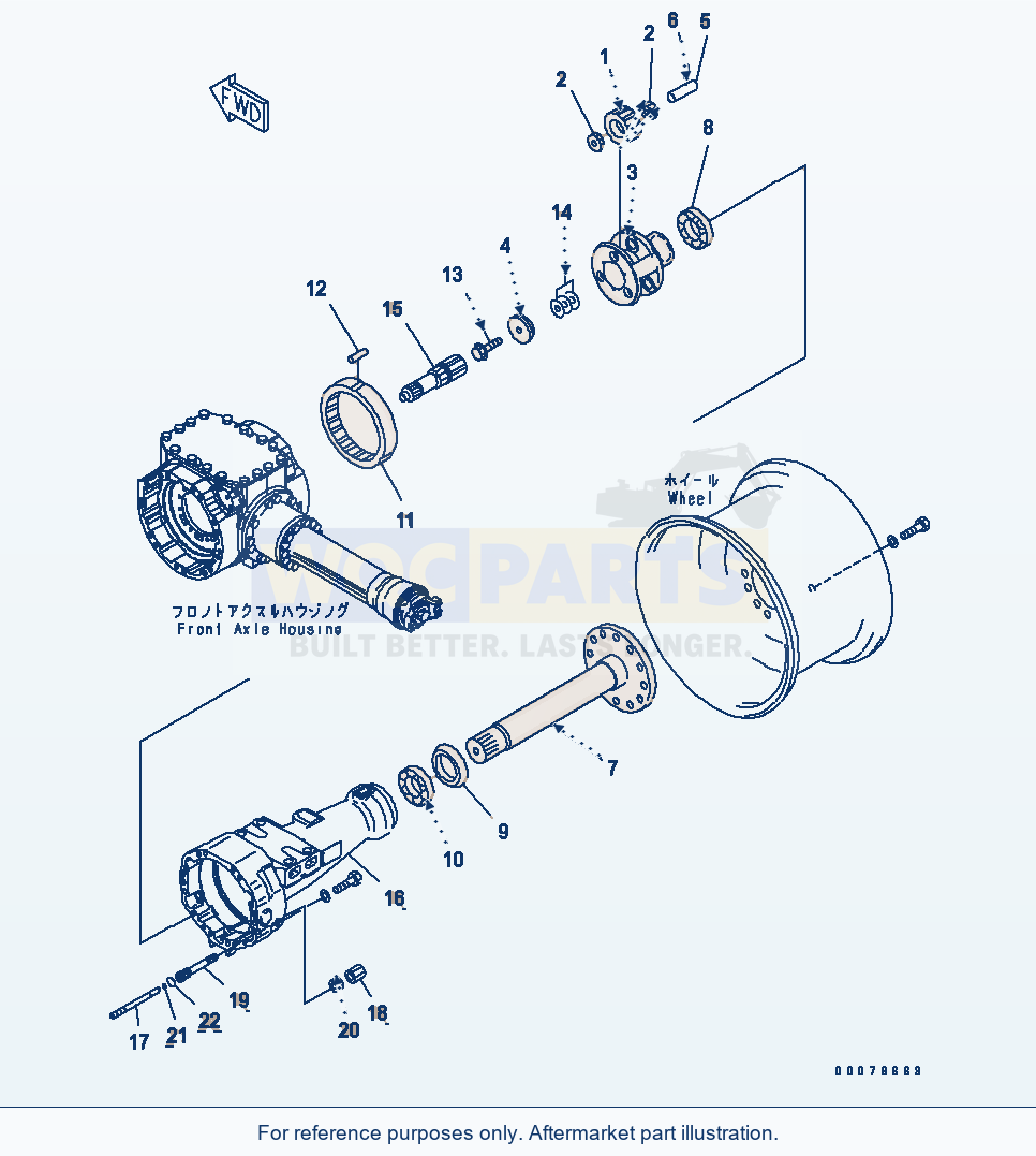 Komatsu WA320PT-5L Front Axle (Final Drive And Housing, R.H.) parts diagram