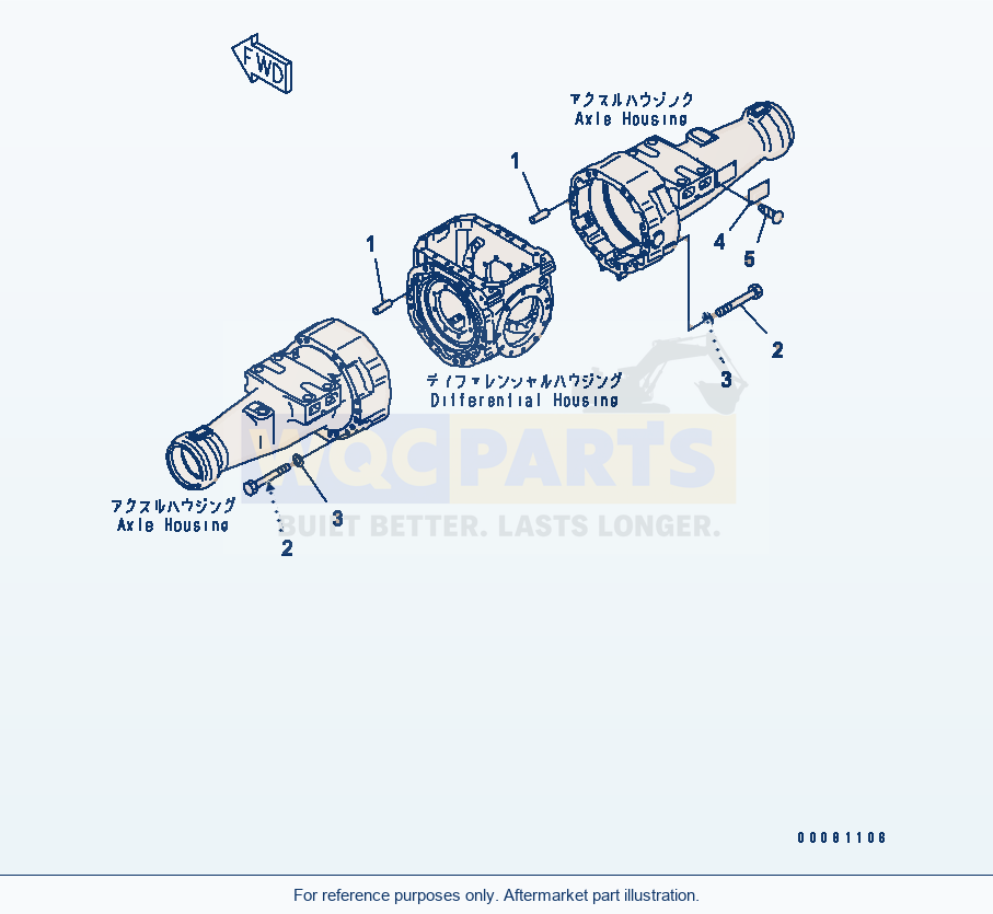 Komatsu WA320PT-5L Front Axle (Mounting Parts) parts diagram