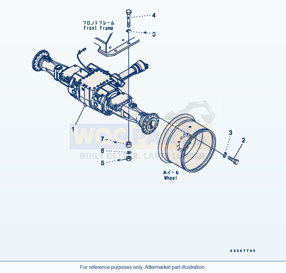 Komatsu WA320PT-5L Front Axle Mounting parts diagram