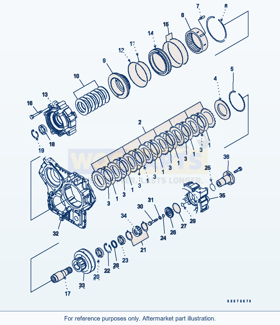 Komatsu WA320PT-5L Transfer Case (Clutch Housing) parts diagram