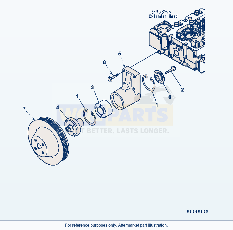 Komatsu WA320PZ-6 Cooling Fan Drive Pulley (Esn 26500978-) parts diagram
