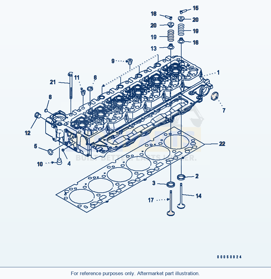 Komatsu WA320PZ-6 Cylinder Head Serial 70092 - 70187 parts diagram