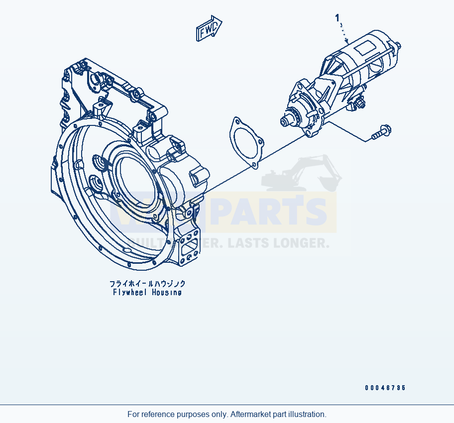 Komatsu WA320PZ-6 Starting Motor (5.5Kw) Serial 70092 - 70187 parts diagram