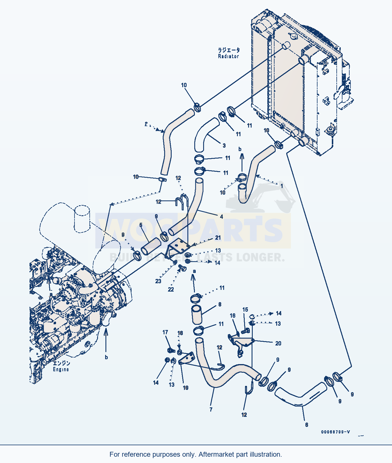 Komatsu WA320PZ-6 Coolant Piping Serial 70092 - 70187 parts diagram