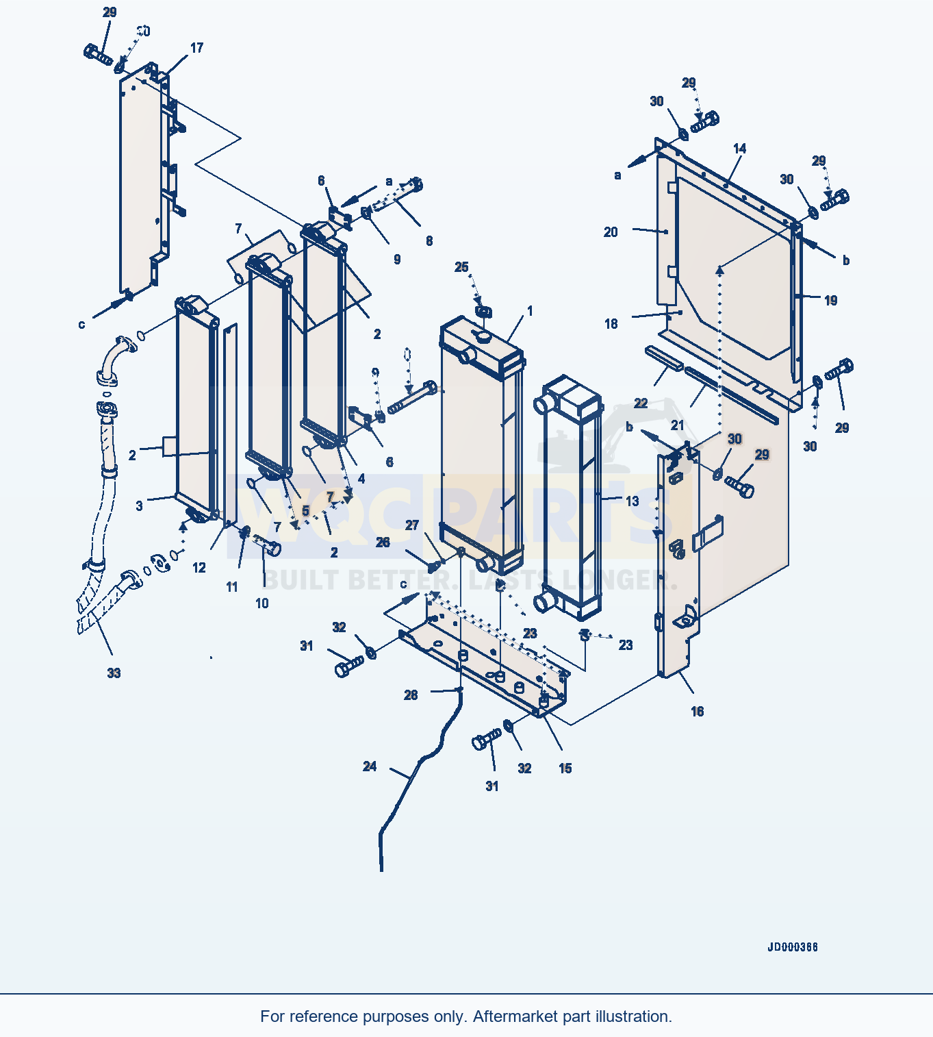 Komatsu WA320PZ-6 Radiator (Aftercooler And Oil Cooler) parts diagram