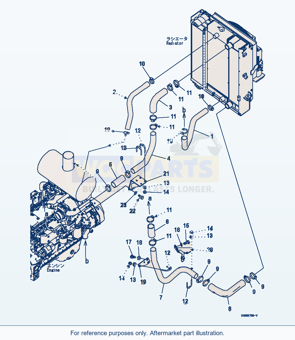 Komatsu WA320PZ-6 Cooling Line(#70001-) Serial 70001-70451 parts diagram